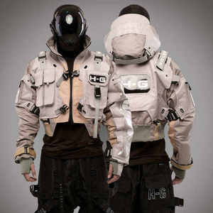 Custom High Quality Techwear <b>Jacket</b> Waterproof Men Tactical Multi-Pocket Windbreaker Cyberpunk Streetwear Urban Functional Coat - Product Image 1