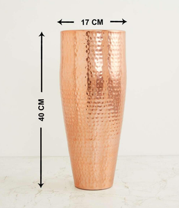 Handcrafted Copper Hammered Table <b>Vase</b> with Elegant Tall Metallic Pot and <b>Unique</b> Texture for Luxury Contemporary Decor - Product Image 6