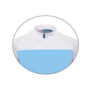 Conjunto de Jersey de Ciclismo Unisex sin Mangas, Cuello en V, Blanco y Azul, Bloques de Color, Absorbe la Humedad, Transpirable, Poliéster, Corte Regular, Personalizable, Deportivo - Product Image 5
