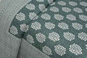 Sábana Plana de Algodón Estampada de Jaipur, Tamaño Completo, Transpirable para Todas las Estaciones, Diseño Clásico con Motivos Vegetales, para Uso Doméstico - Product Image 2