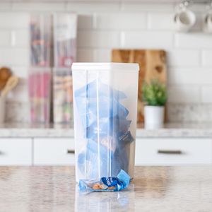 Contenitori Impilabili Grandi con Coperchio a Cerniera per Organizzazione Dispensa, Contenitori Verticali in Plastica con Coperchio Ribaltabile per Casa e Ufficio - Product Image 3