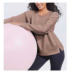 Wholesale Price Luxury Long Sleeve Round Neck Shoulder Slope Solid Comfortable Casual Women's Cotton Sweatshirt From Bangladesh - Product Image 6