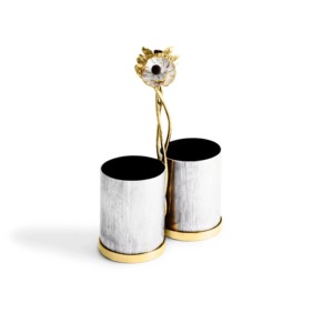 Elegante organizador de metal de alta calidad para cucharas, tenedores y cuchillos, para decoración de mesa o como regalo, procedente de la India. - Product Image 1