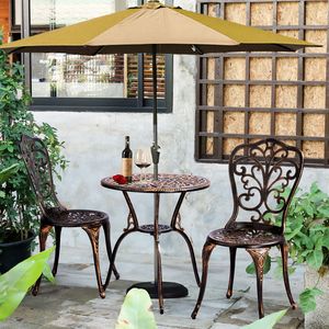 Set Bistrot in Alluminio Pressofuso per Esterni, 3 Pezzi, Resistente alle Intemperie, per Patio, Giardino o Balcone (Design a Farfalla) - Product Image 3