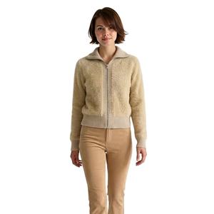Suéter Cárdigan de Invierno Personalizable OEM ODM para Mujer, Suéter de Moda, Jacquard Afelpado, Mangas Largas, Tejido Cálido, Informal, Cuello en V, Nailon - Product Image 1