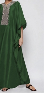 Beautiful New Modest <b>Kaftan</b> Dubai Abaya for Women Floor Length Polyester Handmade Embroidery Traditional Islamic Clothing - Product Image 4