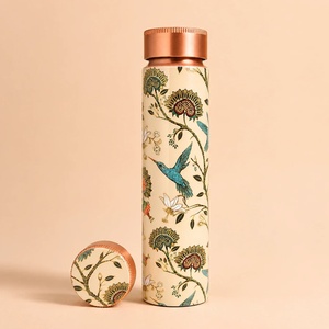 Bouteille d'eau alcaline naturelle en métal avec motif, avec couvercle, portable, pour usage au bureau - Product Image 5