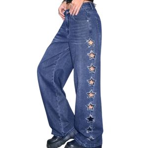 Pantalones Vaqueros Anchos Y2K Personalizados para Hombre con Gráfico de Pantera, Brillantes con Pedrería, Estampado por Sublimación, Estilo Baggy, Vaqueros Holgados de Streetwear - Product Image 5