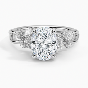 BOJ <b>Ring</b> 083 Oval Cut 925 <b>Silver</b> Flower Cluster <b>Solitaire</b> Diamond <b>Ring</b> 2ct D Color VVS1 Moissanite GRA Certified Low Price - Product Image 1