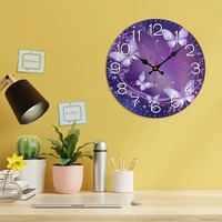 Jam Dinding Kayu Besar 30 * 30cm, Desain Muka Jam yang Dapat Disesuaikan, Gerakan Senyap, Dekorasi Ruangan yang Stylish