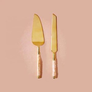Eco Friendly Brass Cake Knife and Server with Brass Leaf Handle Best Design Table Top Usage Demanding at Lowest Cost - Product Image 6