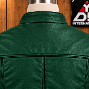 Custom <b>Men's</b> Stand Collar Zipper Front Leather <b>Vest</b> Comfort Fit Pockets Moto Biker Style Outerwear Leather <b>For</b> <b>Men</b> Custom - Product Image 5