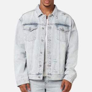 Rugged <b>Trucker</b> Style Denim <b>Jacket</b> For Men With Reinforced Seams For Durability And Longevity - Product Image 2