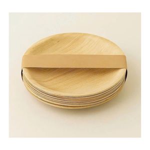 Assiettes jetables en feuilles de palmier écologiques, compostables, pour l'emballage alimentaire, la restauration et les traiteurs. - Product Image 3
