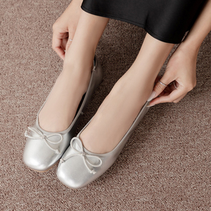 Ann'S Women Synthetic Upper Loafers Ballet Flats Bow Detail 1.5cm <b>Heel</b> Padded <b>Heel</b> Lining All Seasons - Product Image 4