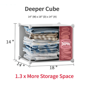 Scaffali in plastica con cubo impilabili a 12 compartimenti, multifunzionali, modulari, Design dell'asta per l'attaccatura dell'armadio - Product Image 6