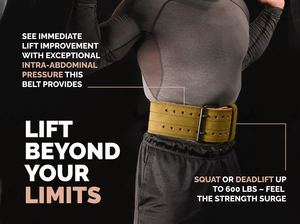 เข็มขัดหนังวัวแบบปรับแต่งได้หัวเข็มขัดง่ามแบบสองง่ามสำหรับยกน้ำหนัก - Product Image 3