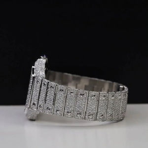 Reloj Hip Hop con Diamantes Moissanite VVV Totalmente Automático, con Logotipo Personalizado, Diseño Cuadrado Antiguo, Elegante, de Acero Inoxidable - Product Image 3