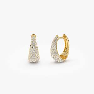 Pendientes de Aro con Moissanita en Forma de Lágrima de Oro de 14K, Clásicos de Plata de Ley 925 con Baño de Oro de 14K, Joyería Fina para Mujer, Pendientes de Moda - Product Image 1