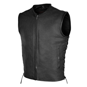 Unisex Custom Made Classic Genuine <b>Leather</b> Vest Cowhide Motorcycle Club <b>Sleeveless</b> <b>Jacket</b> Slim Biker Waistcoat Summer Outerwear - Product Image 3
