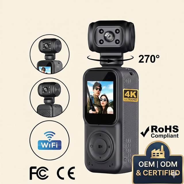 Outdoor Riding 4K DV Recorder with 1.5 Inch Screen Sports Camera Night Vision Anti-shake Handheld Vlog HD Camera