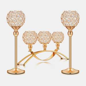 Elegante candelabro de cristal perfecto para cenas románticas, decoración de repisas y arreglos formales de mesa. - Product Image 6