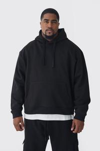 Sweat-shirts pour hommes de haute qualité, 100% coton, hiver, 350 g/m², doublure en mousse, imprimé uni, molleton non marqué, surdimensionné, streetwear - Product Image 6