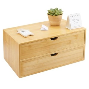 Organisateur de bureau minimaliste en bois de manguier naturel couleur miel - Vente en gros - Product Image 1