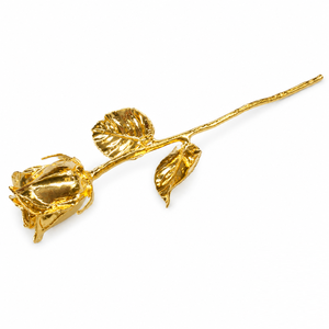 Rosa Preservada Hecha a Mano con Oro de 24k, Rosa Real Bañada en Oro, Flor Eterna en Caja con Ventana para Regalo de Boda o San Valentín - Product Image 1