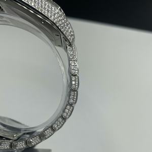 Montre personnalisée de luxe pour homme, mécanique, boîtier carré, sertie de moissanite VVS effet cristal de glace, style <span class=keywords><strong>Cartier</strong></span>, 40mm, Hip Hop - Product Image 4