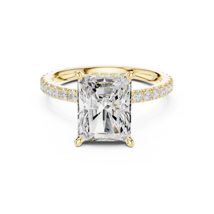 Bague de fiançailles classique en or 10k 14k 18k avec diamant radiant de 3 carats cultivé en laboratoire, rapport IGI, VVS EF, pour anniversaire, mariage - Product Image 1
