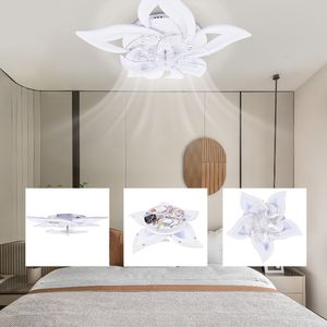 Plafoniera LED a Forma di Fiore da 27 Pollici, 40W, Dimmerabile, Motore AC, Profilo Basso, 3 Colori, 6 Velocità, Controllo Remoto e App, Tensione di Ingresso 220V - Product Image 2