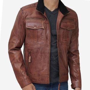 Mens Genuine Leather <b>Jacket</b> Classic Style With Zipper Closure And <b>Slim</b> <b>Fit</b> Design Custom Color - Product Image 2