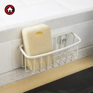 Sponge Holder For Kitchen Sink Suction Cup Sponge Draining Rack Kitchen Caddy Hanging Sink Soap Sponge Holder Drain Basket