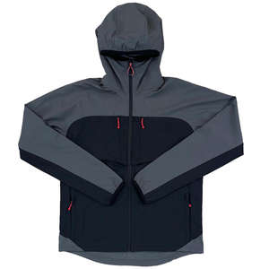 Wholesale Customizable Lightweight Men's <b>Black</b> Zip-Up <b>Windbreaker</b> Jacket Canvas Stand Custom Polyester Material Waterproof - Product Image 4