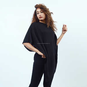 Poncho de punto gris Cachemira Pashmina 100% para mujer, nuevo diseño elegante de cuello lateral, Poncho cómodo y suave y cálido para ropa de invierno - Product Image 6