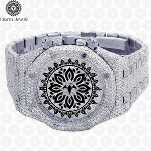 Charm_Jewells Men's Luxury Stainless Steel Watch 43mm Round Case Analog Quartz <b>Chronograph</b> Sapphire Crystal Dial Folding Clasp - Product Image 4