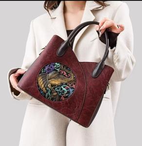 Bolso de mano de PU con estampado de elefantes para mujer, bolso tipo satchel con cremallera, bolso de hombro, bolso de moda para uso diario - Product Image 3
