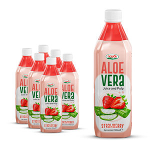 Bebida de Aloe Vera NAWON de 500 ml con Jugo de Fresa, Puré en Botella, Sin Azúcar, Recién Exprimido, 50% de Pureza, 10 Brix - Product Image 1