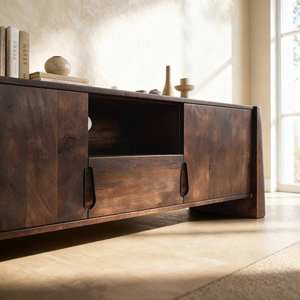 Soporte para TV Vandana Mira Nova de madera de mango oscuro - Product Image 4