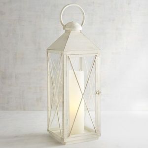 Handcrafted Metal Lantern with Geometric Pattern and Clear Glass for Wedding Centerpiece and Home Decor - Product Image 3