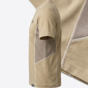 Hauts de yoga sportifs en tricot écologique Spandex/Polyester avec dos en maille respirante, T-shirts de gym professionnels pour hommes, vêtements de sport d'entraînement - Product Image 5