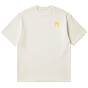 T-shirt neutre surdimensionné pour homme, manches courtes, col rond, coton, streetwear décontracté, imprimé logo petit sur la poitrine, tee-shirt d'été - Product Image 1