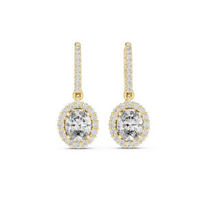 Pendientes de Diamantes Cultivados en Laboratorio, Redondos y Ovalados, en Oro Rosa de 14K para Mujer |   Diamante Cultivado Nuevo - Product Image 2