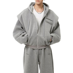 Sweat à capuche zippé en molleton français pour homme, entraînement en salle de sport, léger, évacuant l'humidité, vêtements de sport, fabricant de sweat à capuche personnalisé - Product Image 4