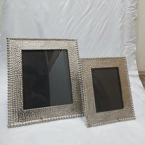 Juego de 2 marcos de fotos con baño de níquel, marcos para fotos, álbumes de fotos y accesorios, forma rectangular plateada - Product Image 1