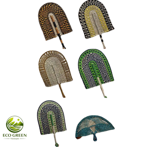 Éventail en jonc de mer coloré, forme ovale ou ronde, tissé à la main, écologique, décoratif pour mariage, fête, décoration intérieure - Product Image 5