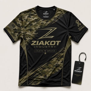 เสื้อยืดออกกำลังกายสีเขียวขาวสำหรับผู้ชาย ดีไซน์ใหม่จากอุตสาหกรรม ZIAKOT - Product Image 3