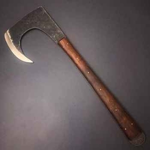 Hacha de espiga plana ZA DAMASCUS MAKERS hecha a mano con hoja de acero al carbono de 5 filos y mango de madera para uso en carpintería (Grado DIY) - Product Image 2