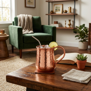 Vente en gros de tasses à Moscow Mule en cuivre pur, faites à la main, pour l'eau, le café, la bière, les cocktails, la cuisine, les articles de bar, fournisseur OEM ODM - Product Image 3